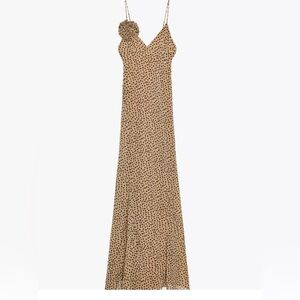 ZARA Polka Dot Tan Dress